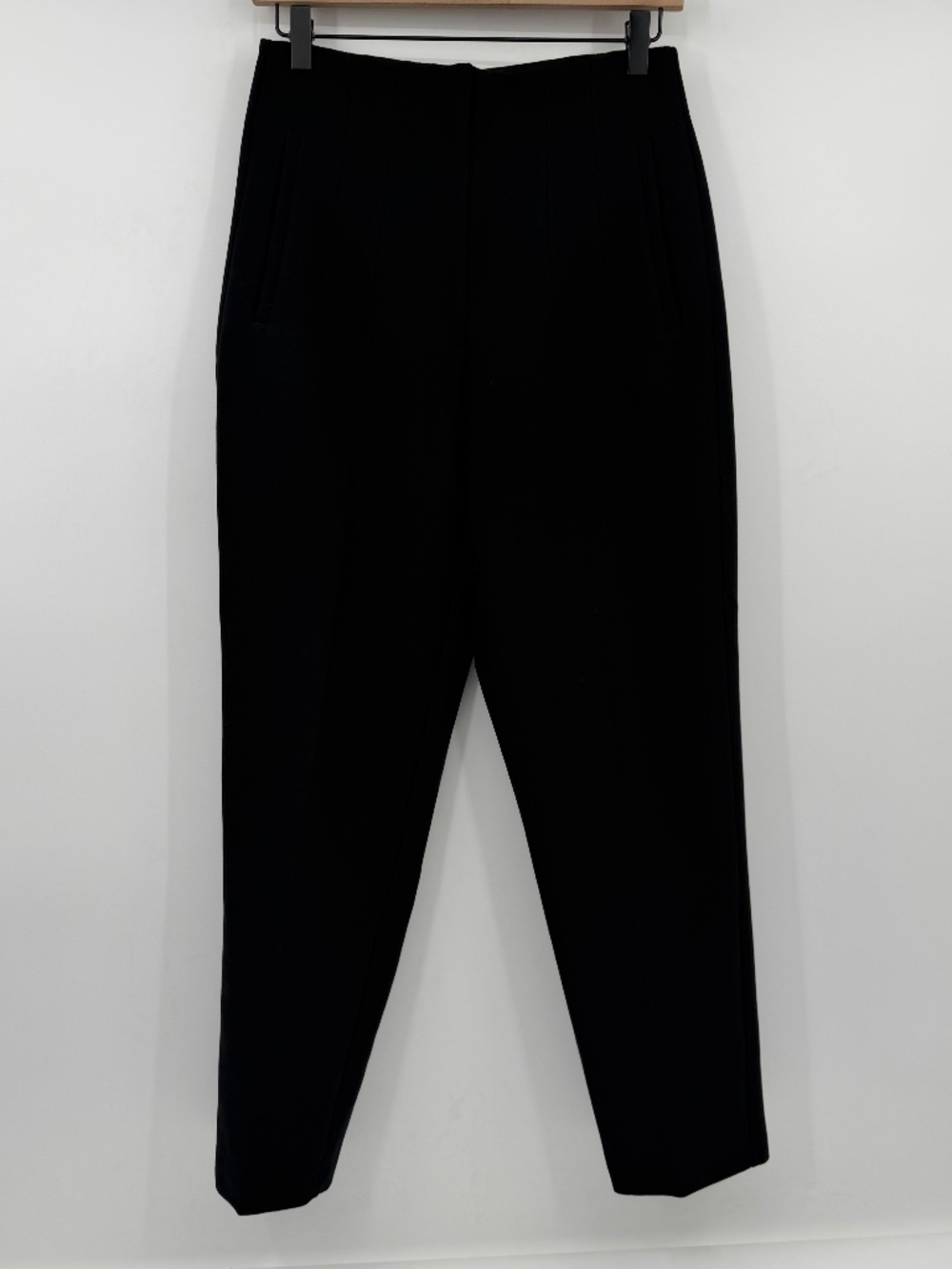 Zara Pants Women Medium Black Tapered Ankle Office Career Trousers High Rise